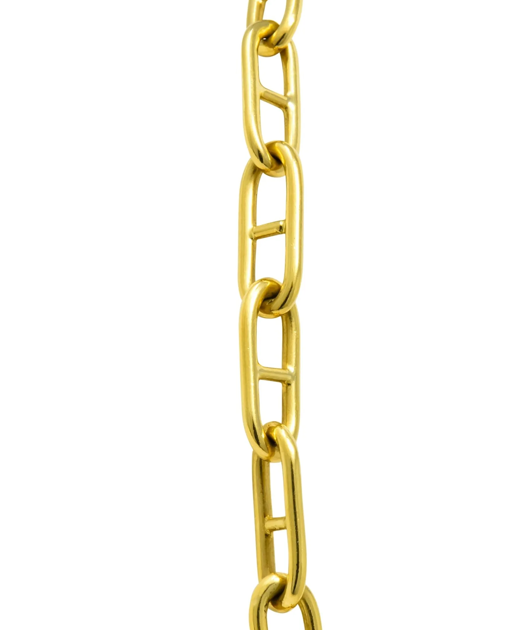 Contemporary 18 Karat Gold Oval Link Chain Necklace