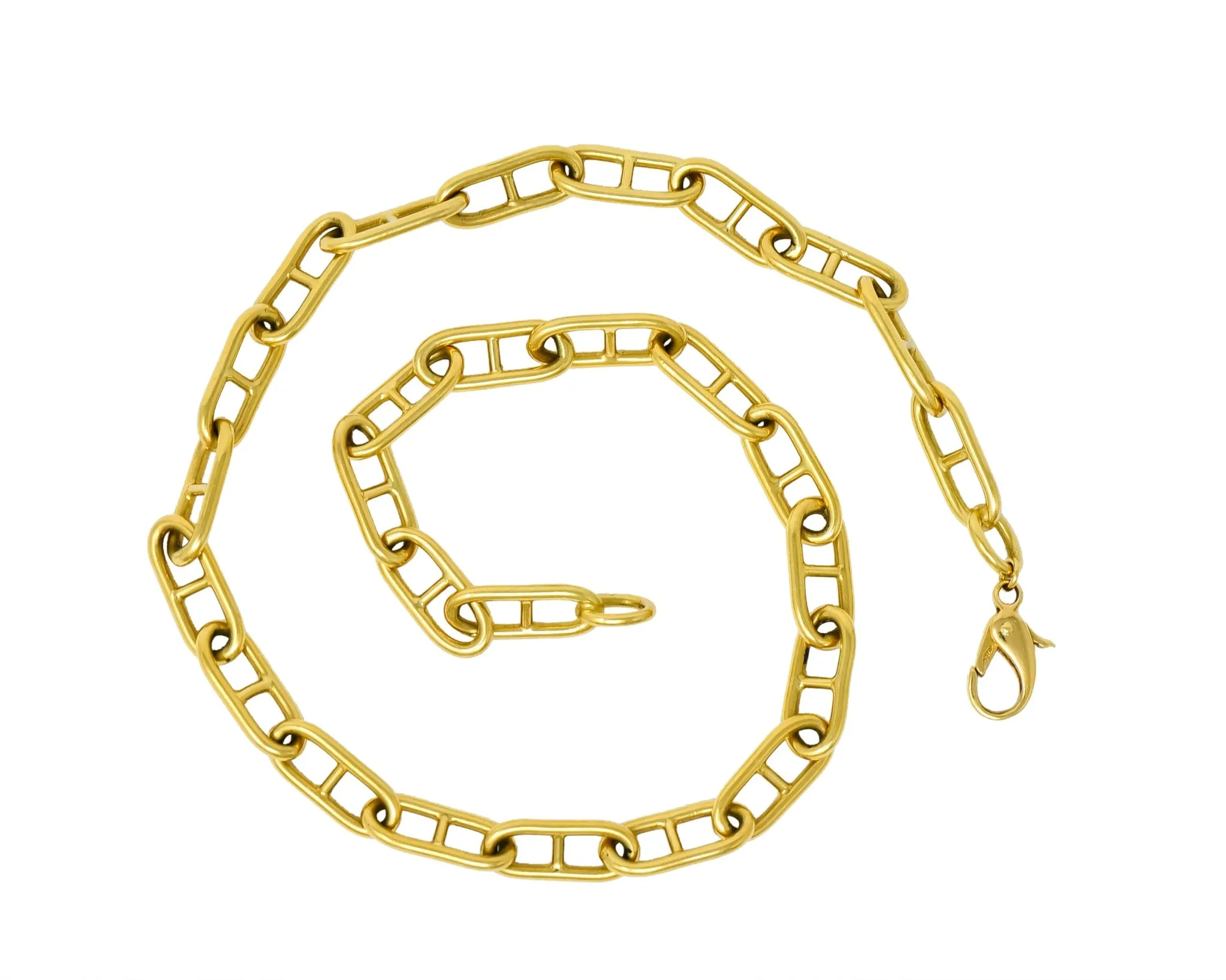 Contemporary 18 Karat Gold Oval Link Chain Necklace