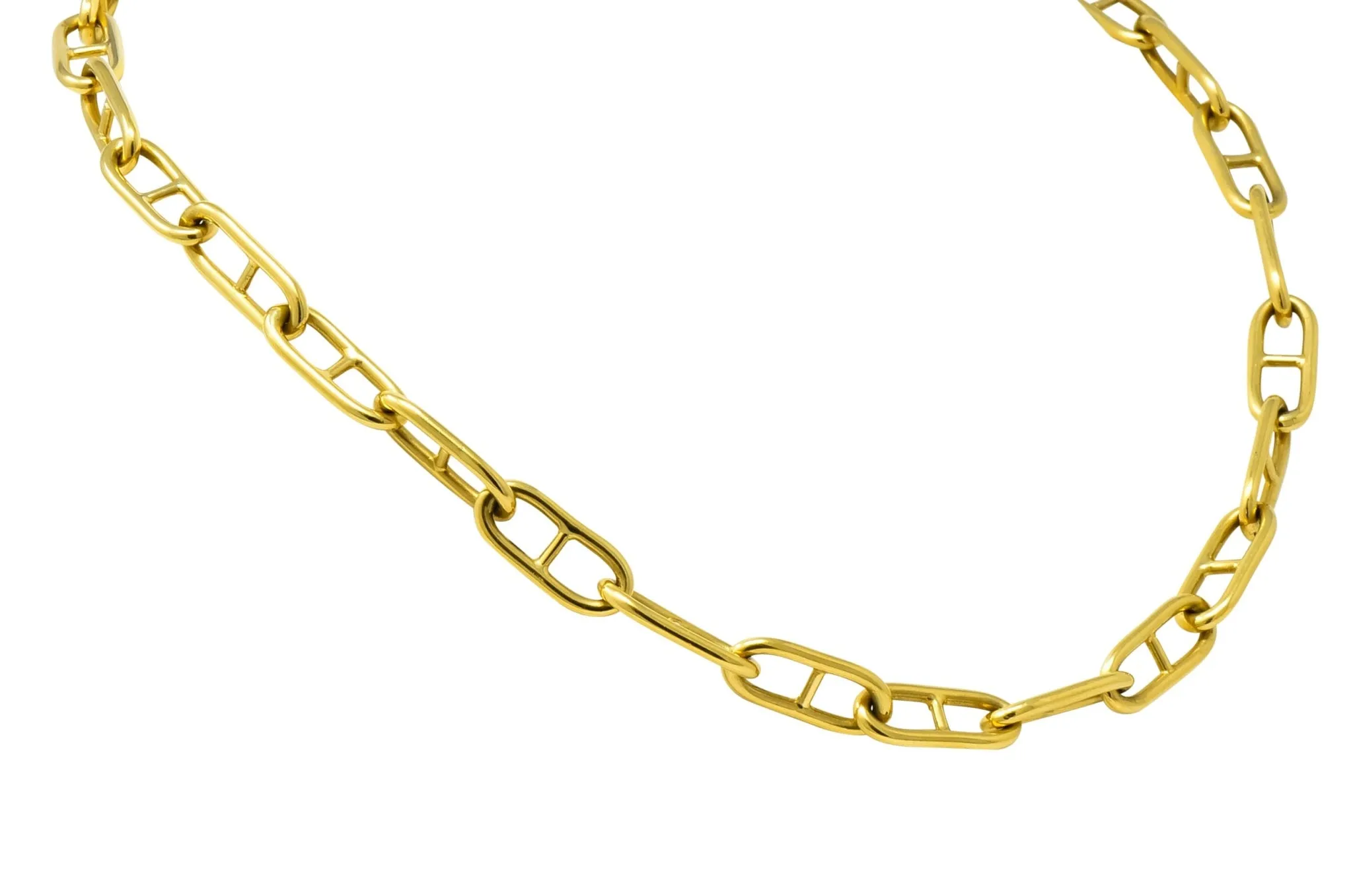Contemporary 18 Karat Gold Oval Link Chain Necklace