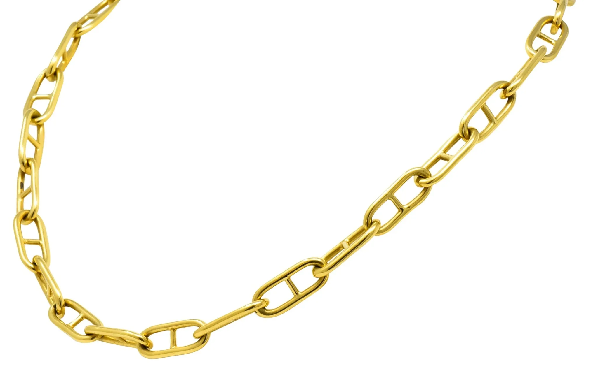 Contemporary 18 Karat Gold Oval Link Chain Necklace