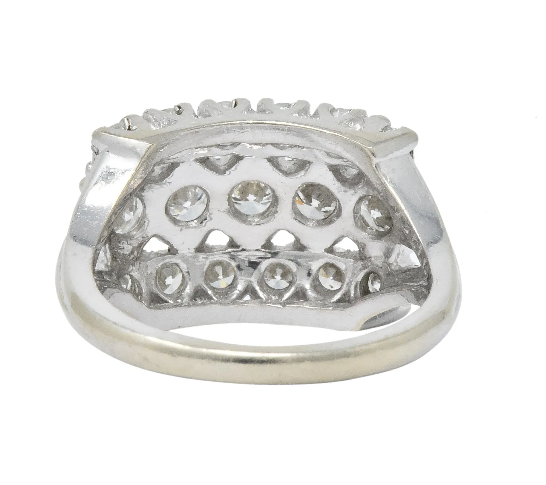 Contemporary 2.00 CTW Round Brilliant Diamond 14 Karat White Gold Cluster Ring