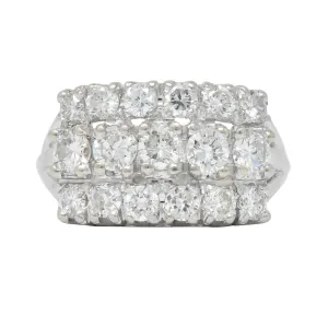 Contemporary 2.00 CTW Round Brilliant Diamond 14 Karat White Gold Cluster Ring