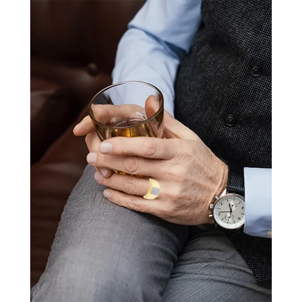 Contemporary Brush Finish Men's Ring