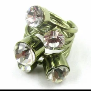 Contemporary Crystal Silver Tone Ring