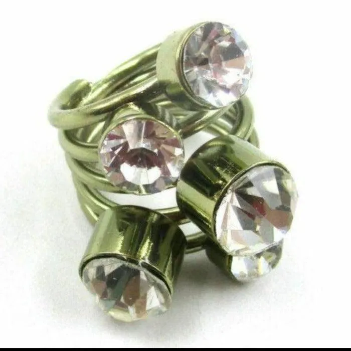 Contemporary Crystal Silver Tone Ring