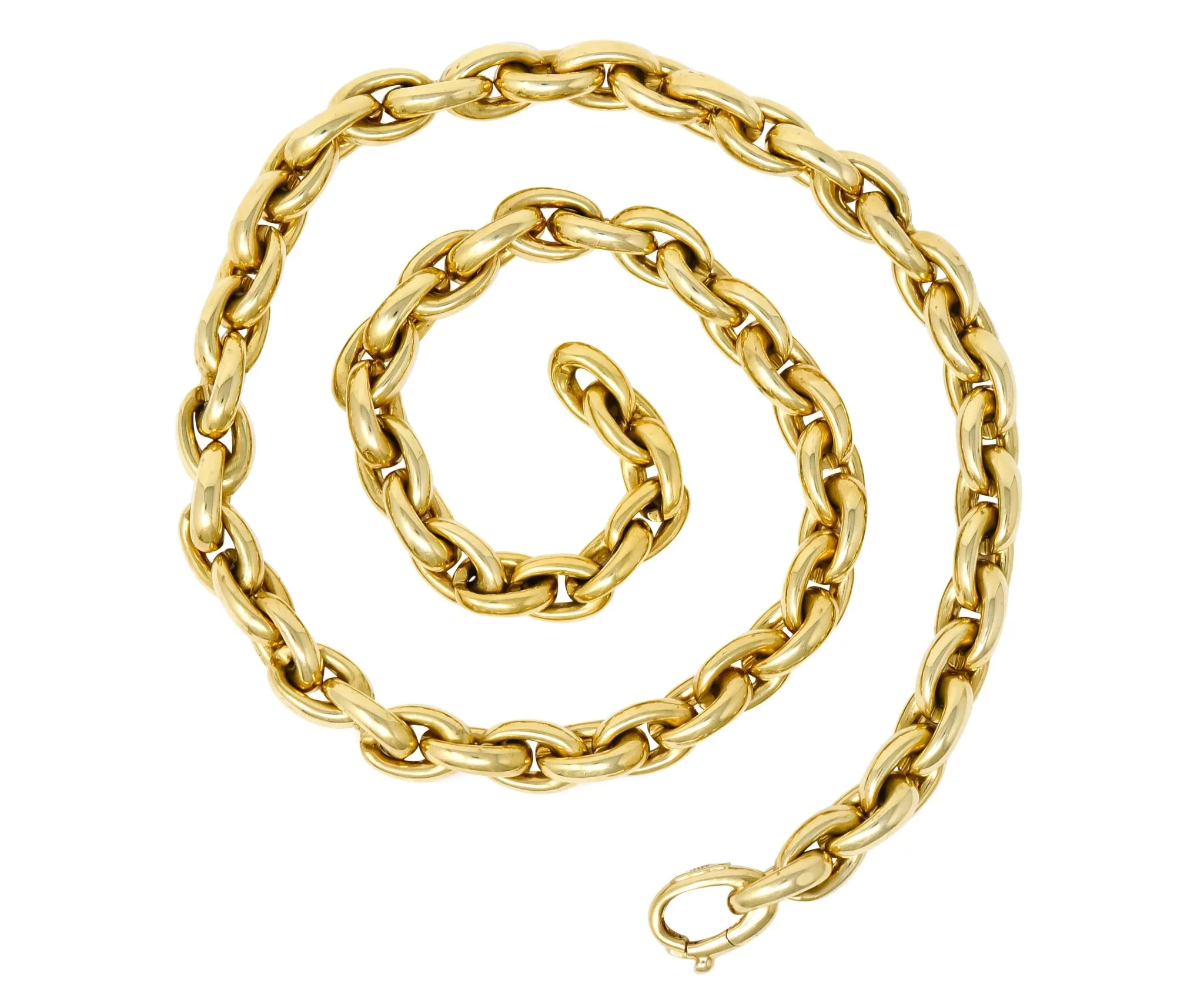 Contemporary Italian 14 Karat Gold Mariner Link Necklace