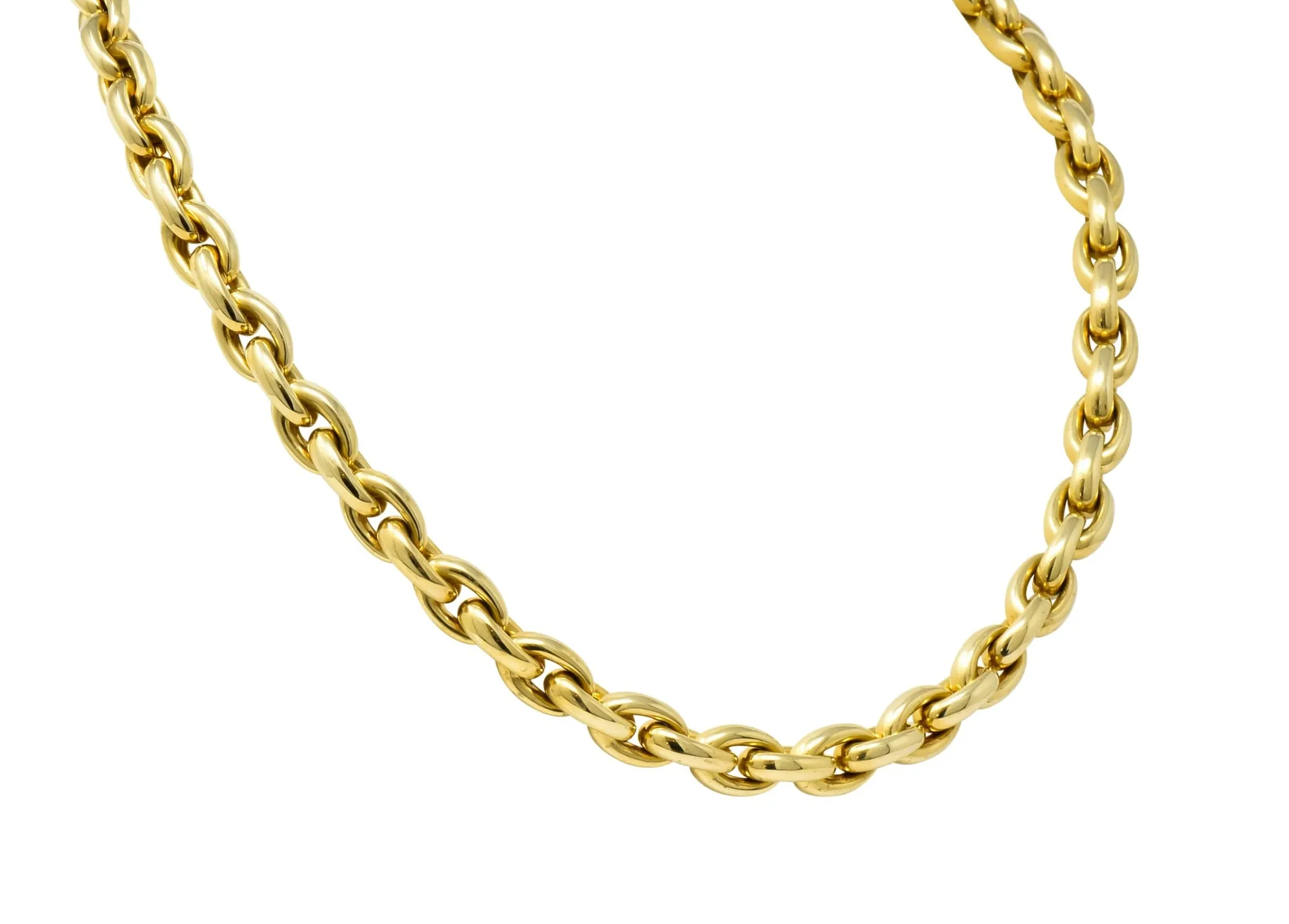 Contemporary Italian 14 Karat Gold Mariner Link Necklace