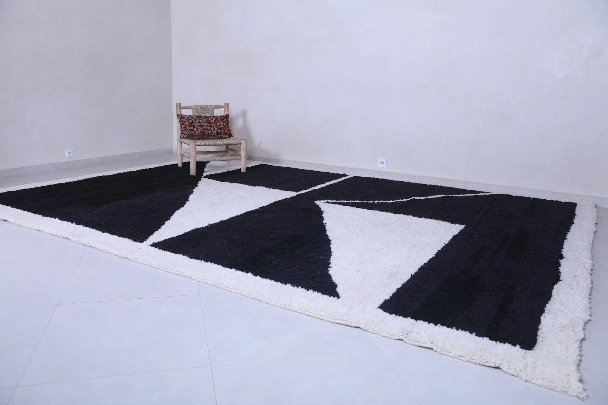 Contemporary rug - Black white rug - all custom wool