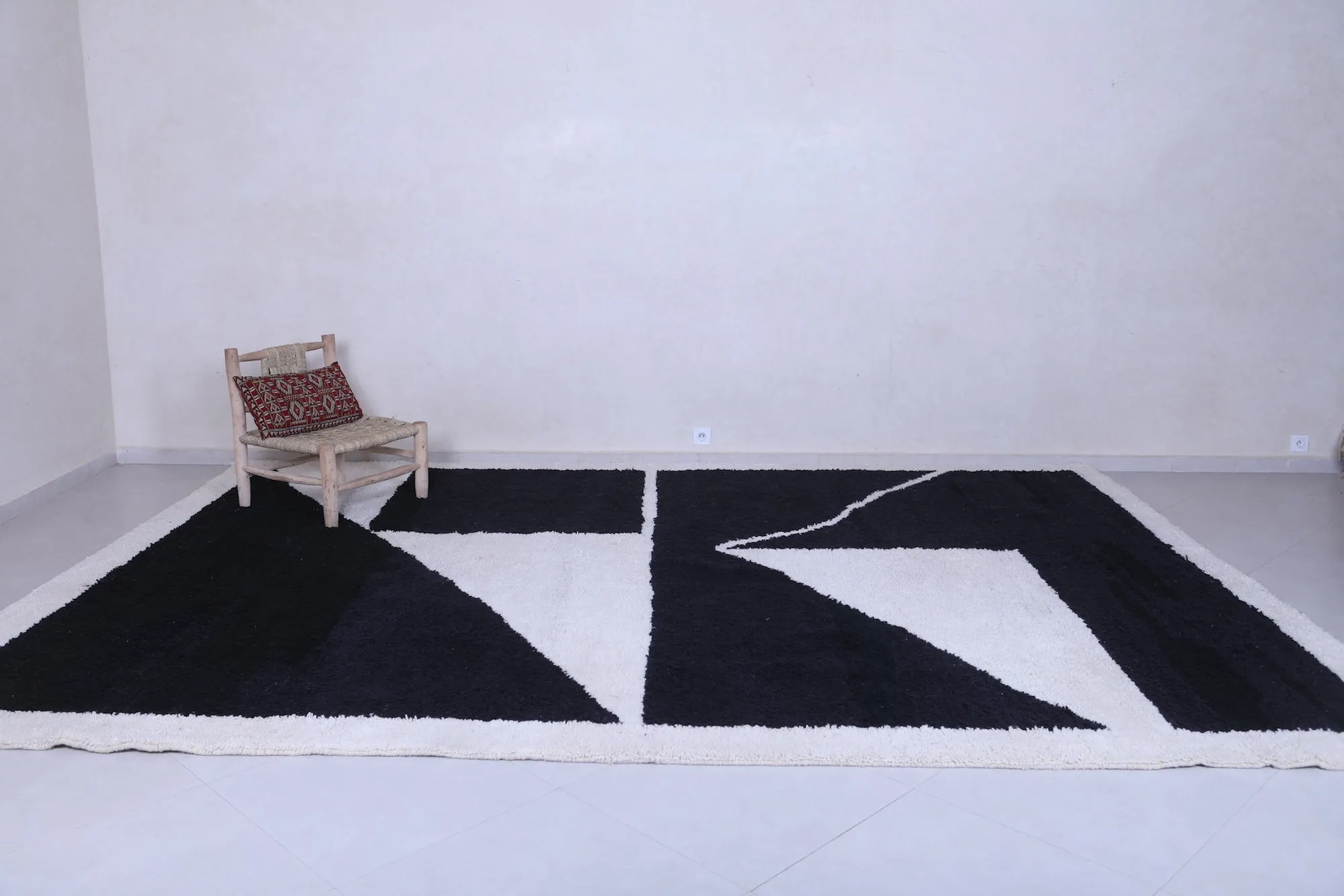 Contemporary rug - Black white rug - all custom wool
