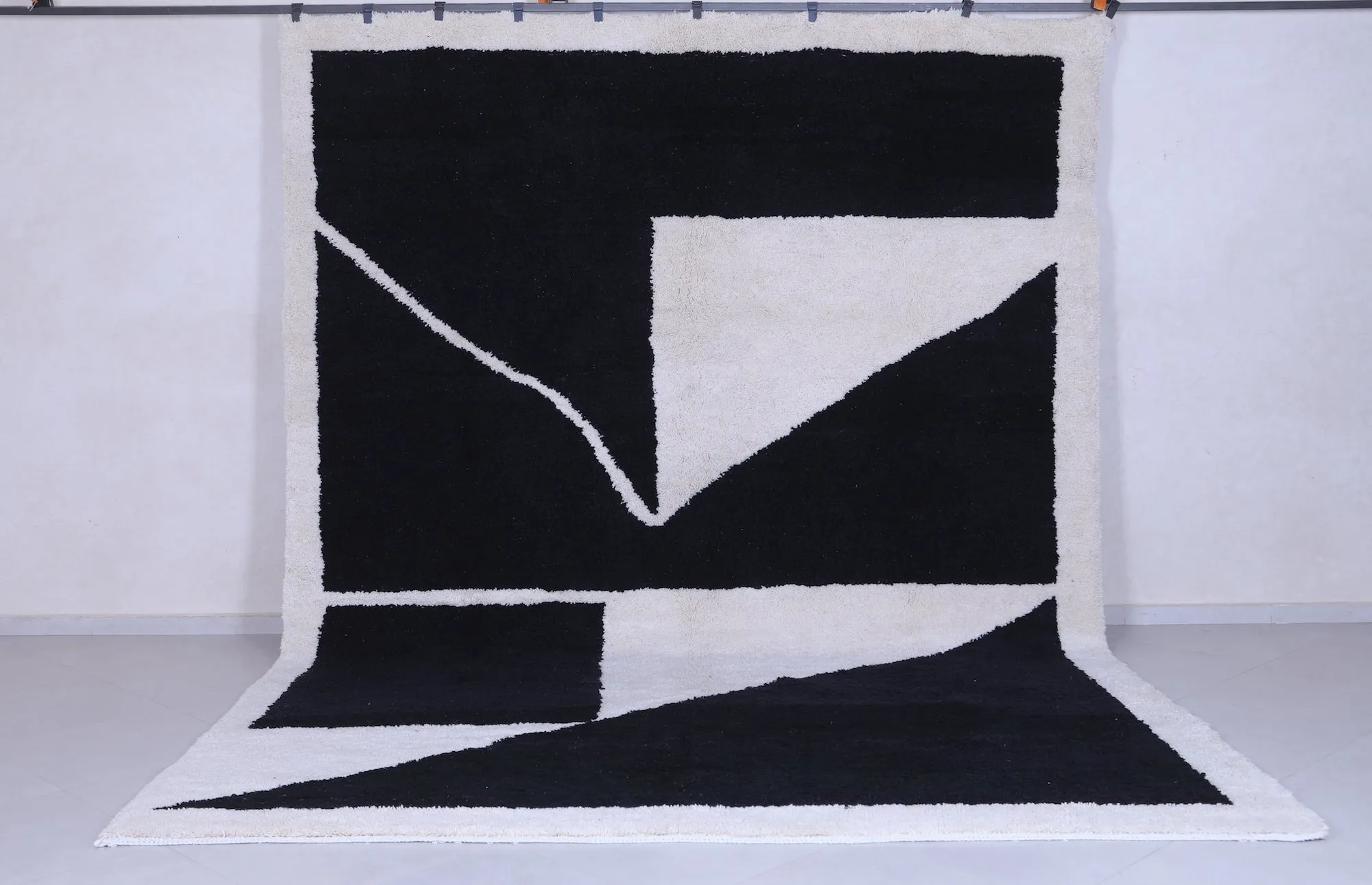 Contemporary rug - Black white rug - all custom wool