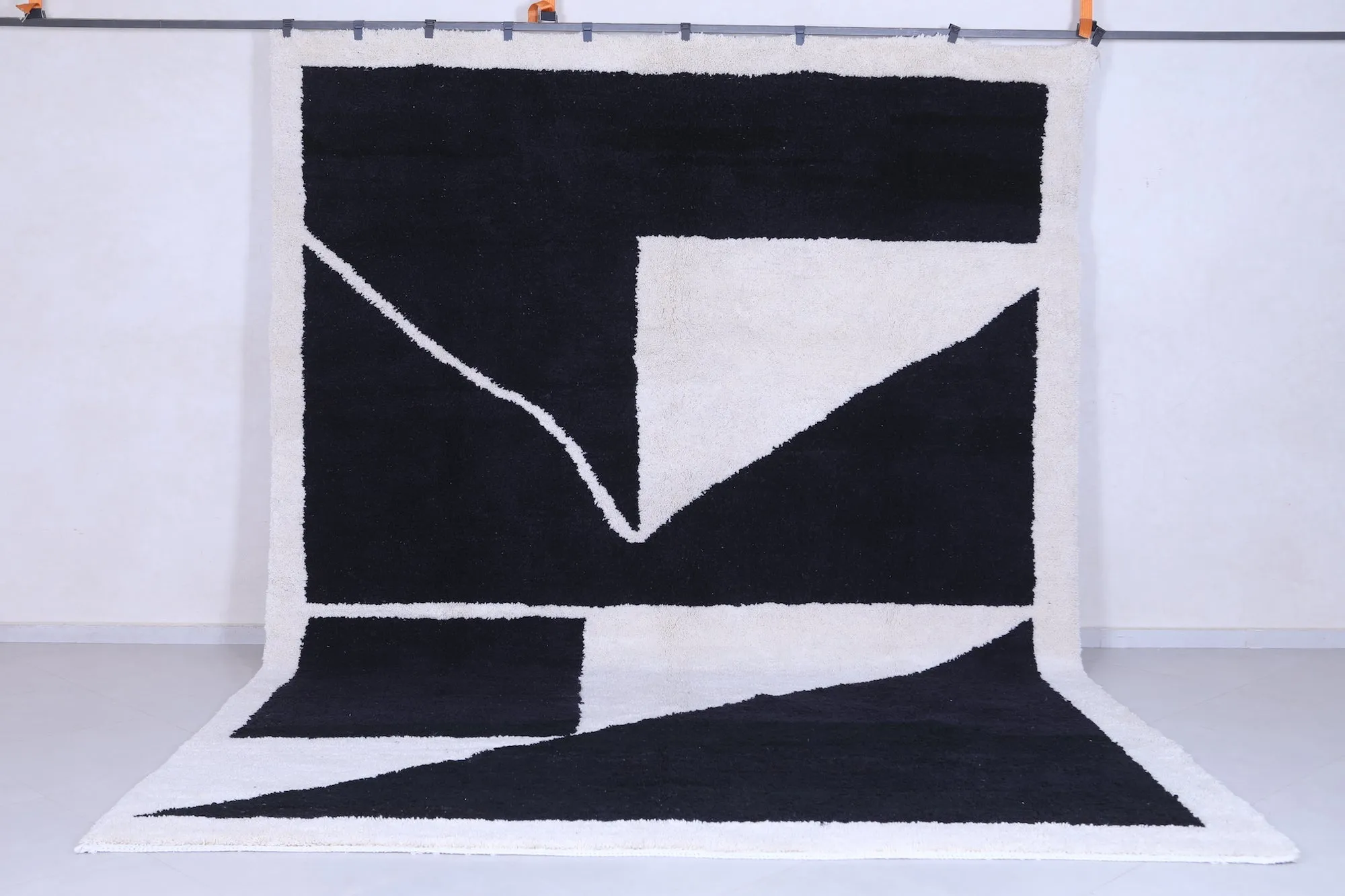 Contemporary rug - Black white rug - all custom wool