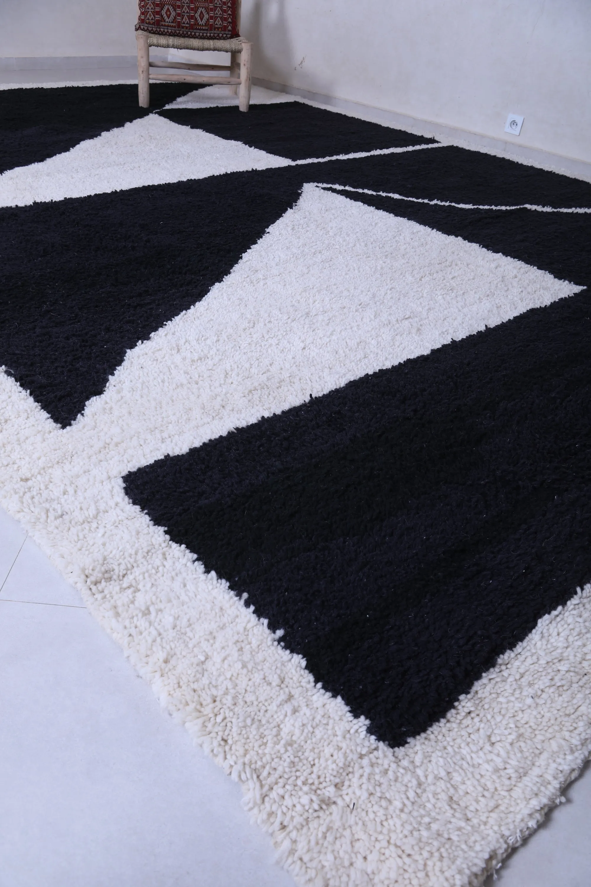 Contemporary rug - Black white rug - all custom wool