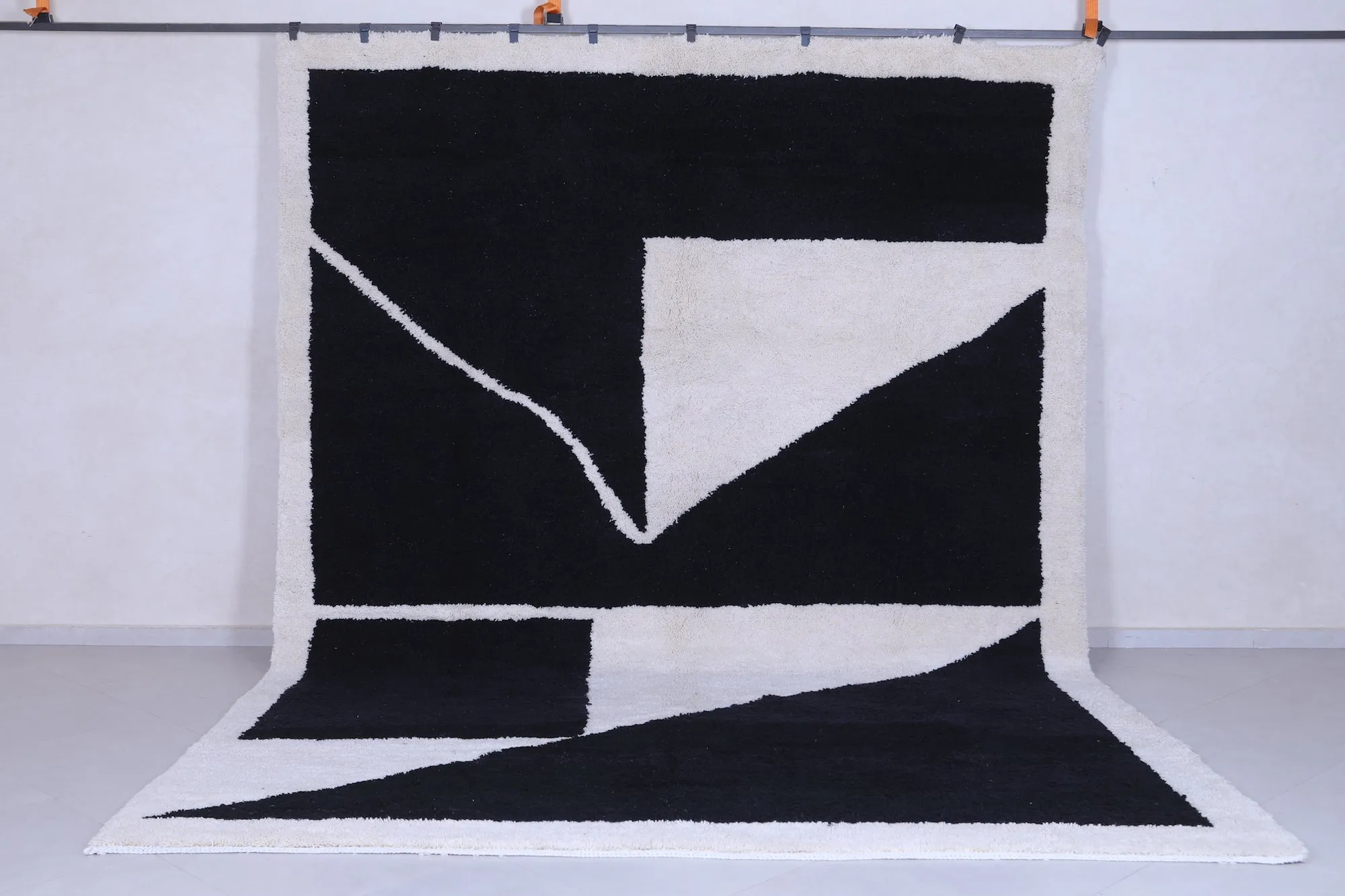 Contemporary rug - Black white rug - all custom wool