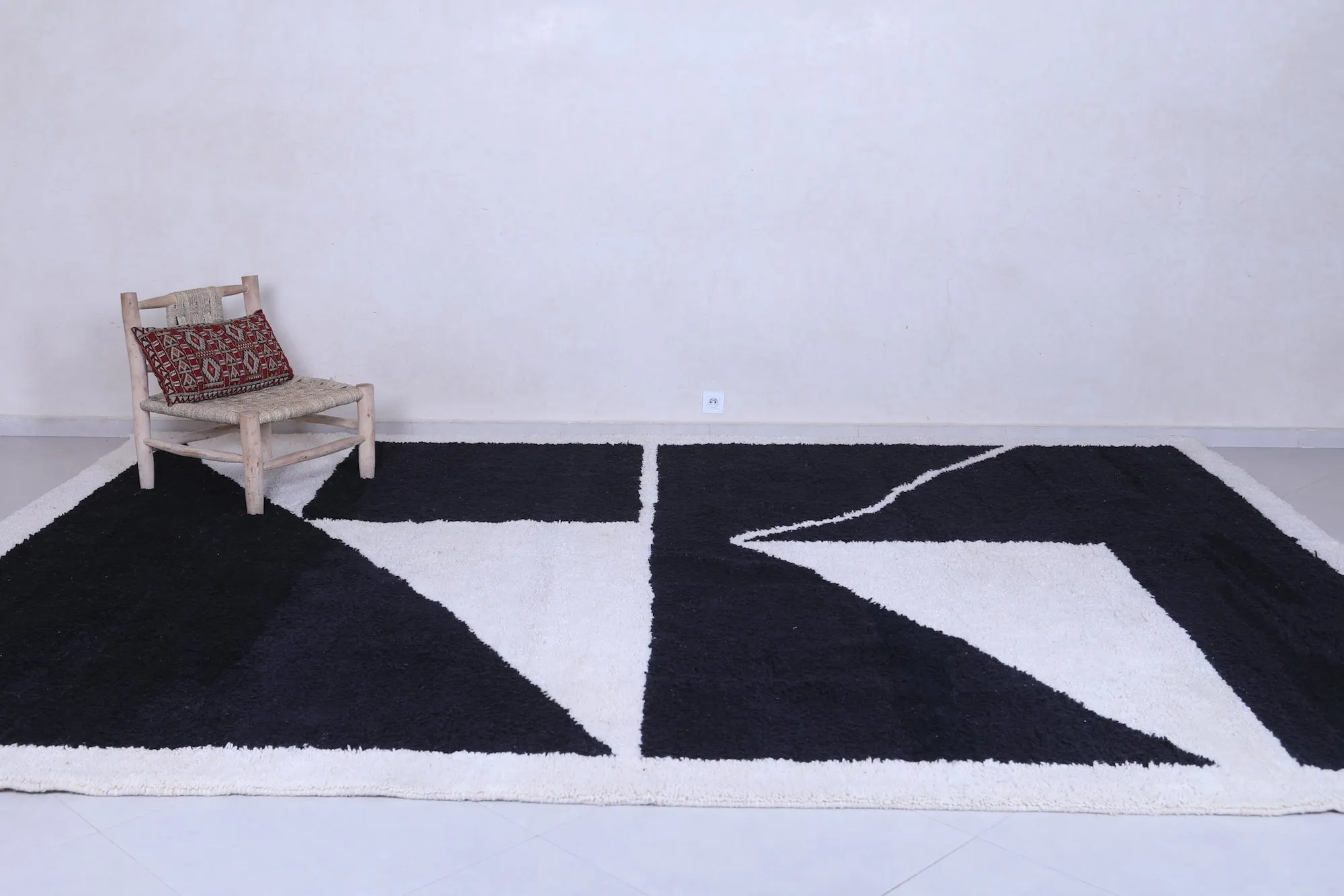 Contemporary rug - Black white rug - all custom wool