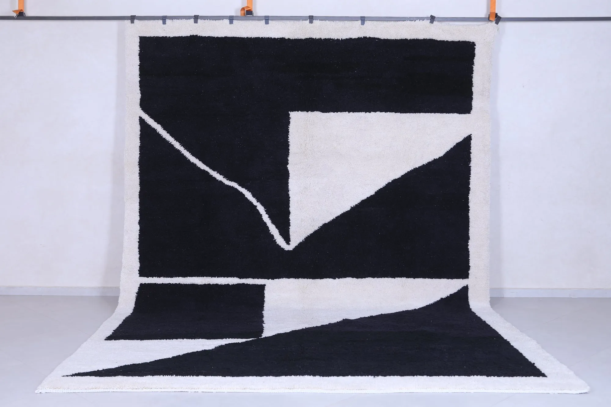 Contemporary rug - Black white rug - all custom wool