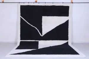 Contemporary rug - Black white rug - all custom wool