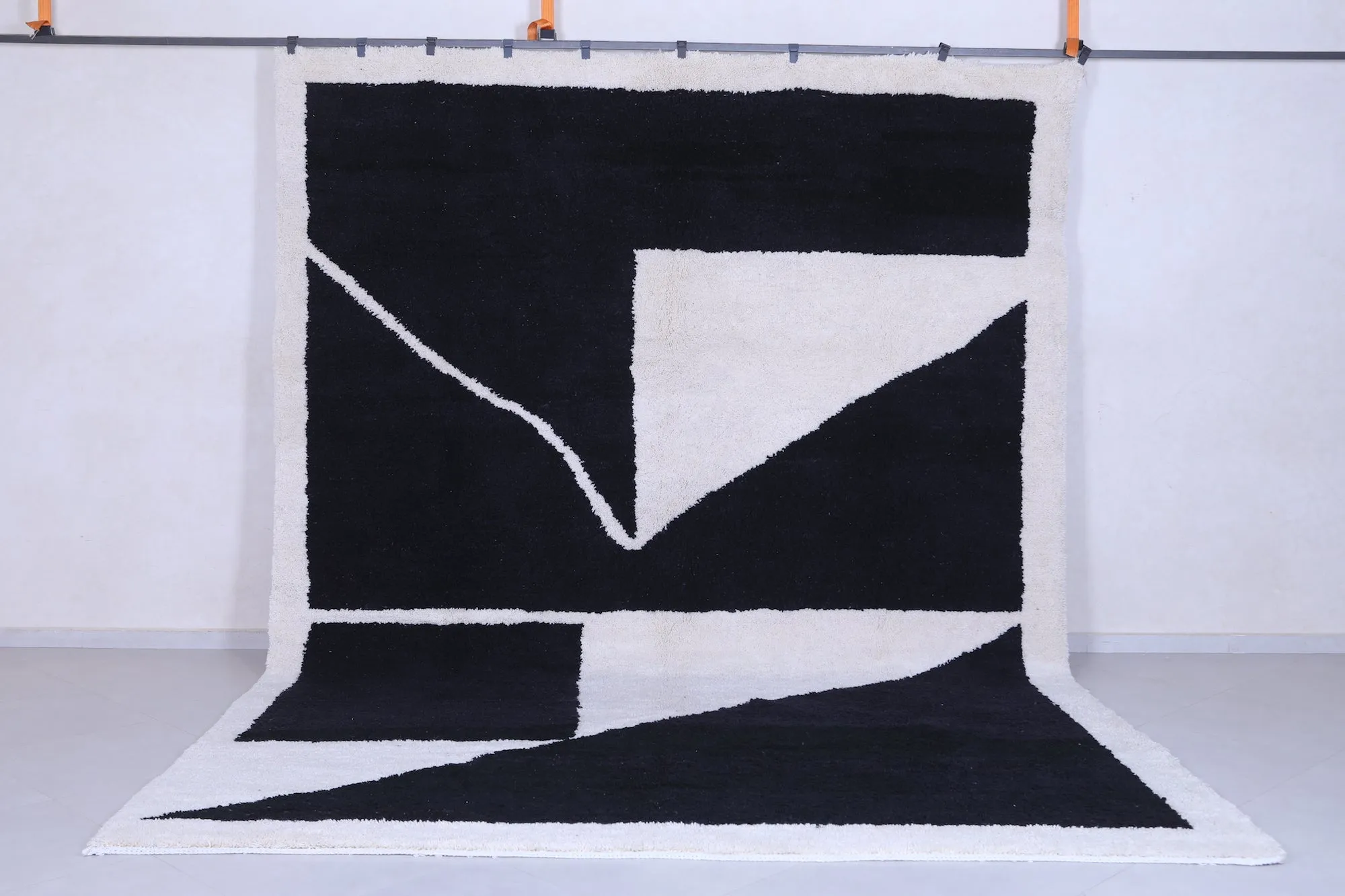 Contemporary rug - Black white rug - all custom wool