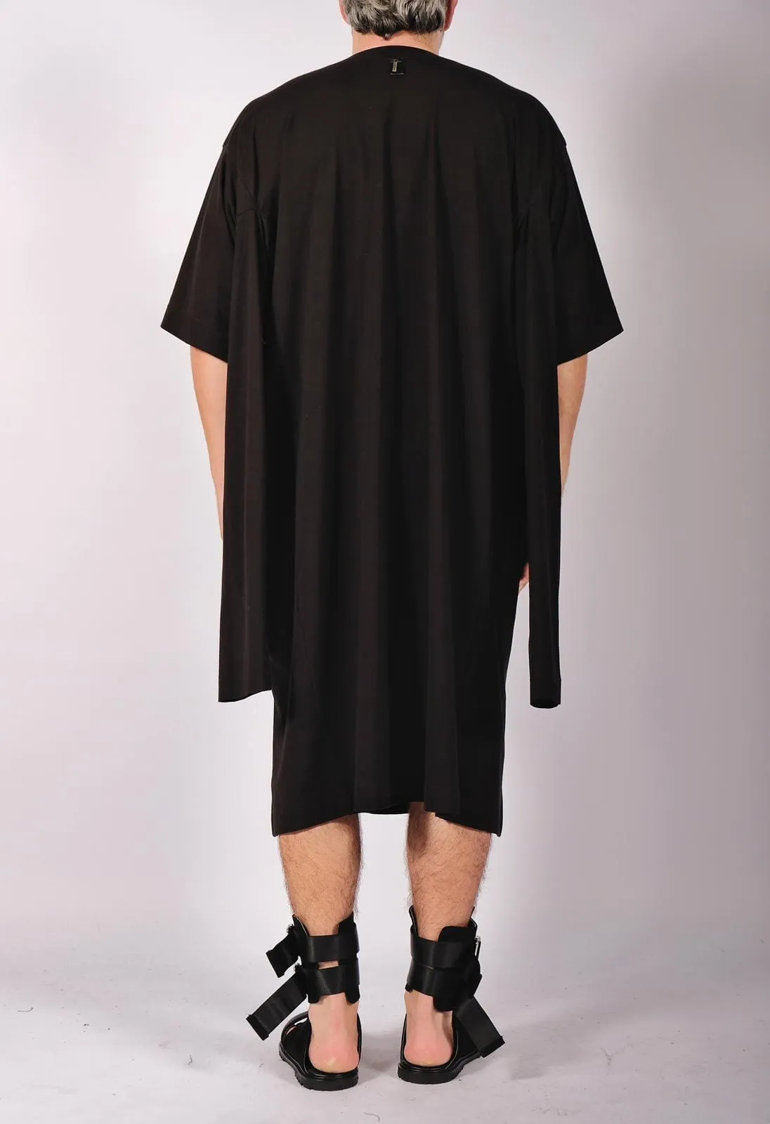 Cotton Jersey Dress Midi with Four Sleeves