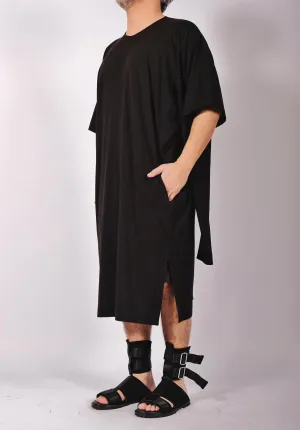 Cotton Jersey Dress Midi with Four Sleeves