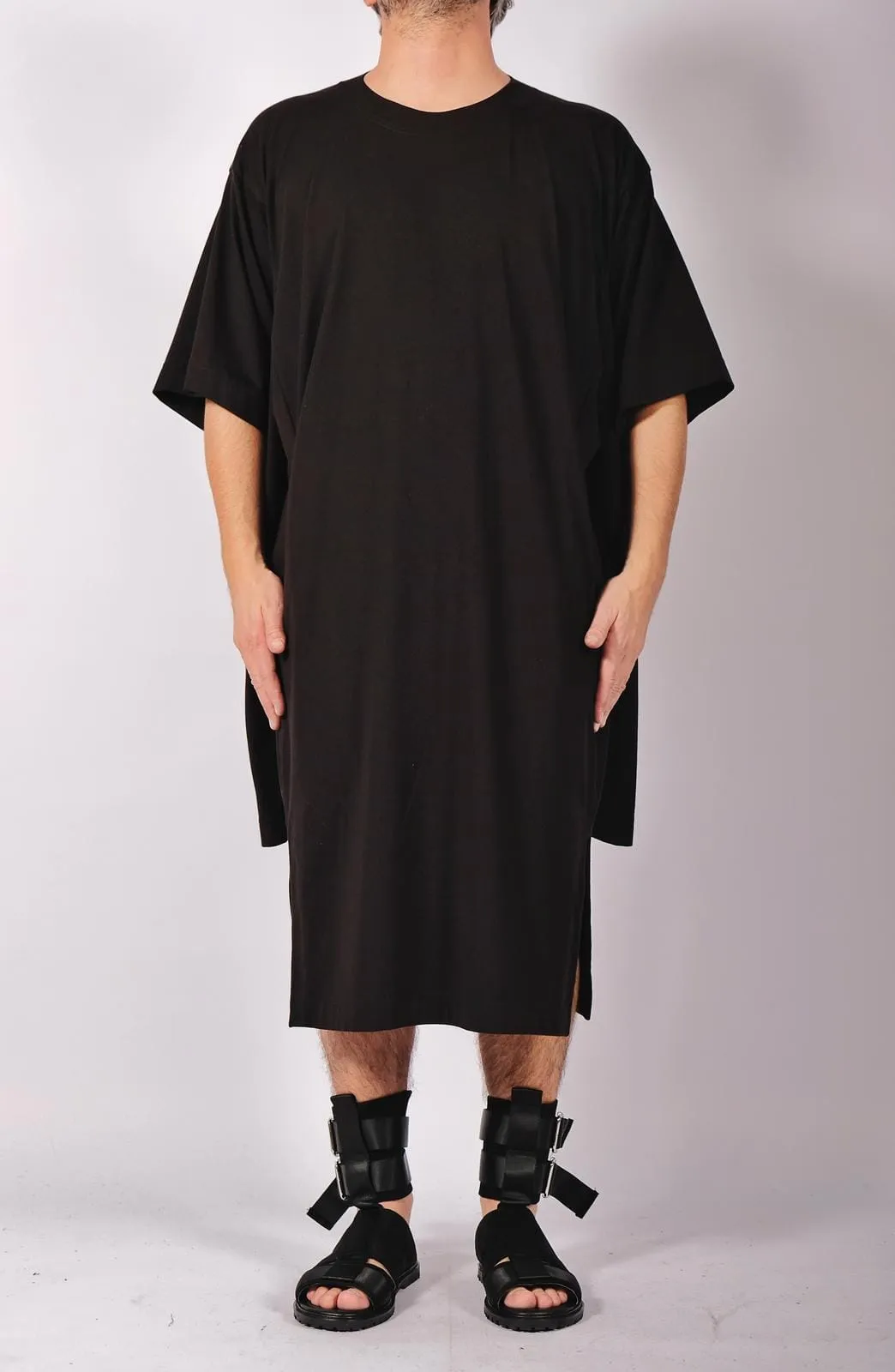 Cotton Jersey Dress Midi with Four Sleeves