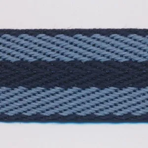 Cotton Stripe Herringbone Ribbon #16 Fog & Night Blue & Fog
