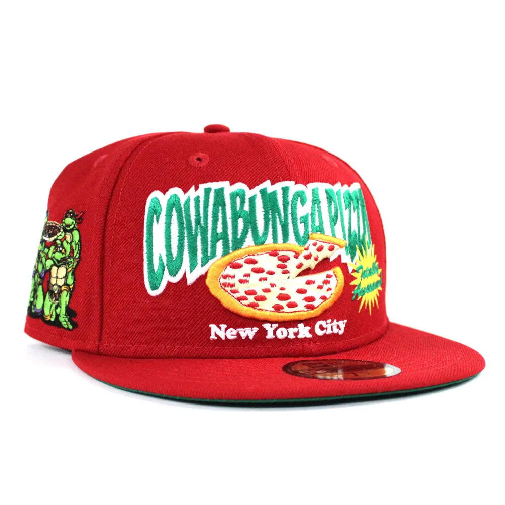 Cowabungapizza The Teenage Mutant Ninja Turtles New Era 59Fifty Fitted Hat (Red Green Under Brim)