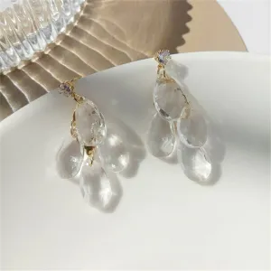 Crystal & Cubic Zirconia Drop Cluster Drop Earrings