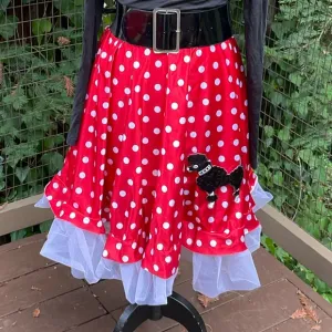 Curtain Call poodle skirt red polka dot with bonus belt