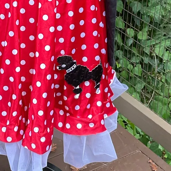 Curtain Call poodle skirt red polka dot with bonus belt