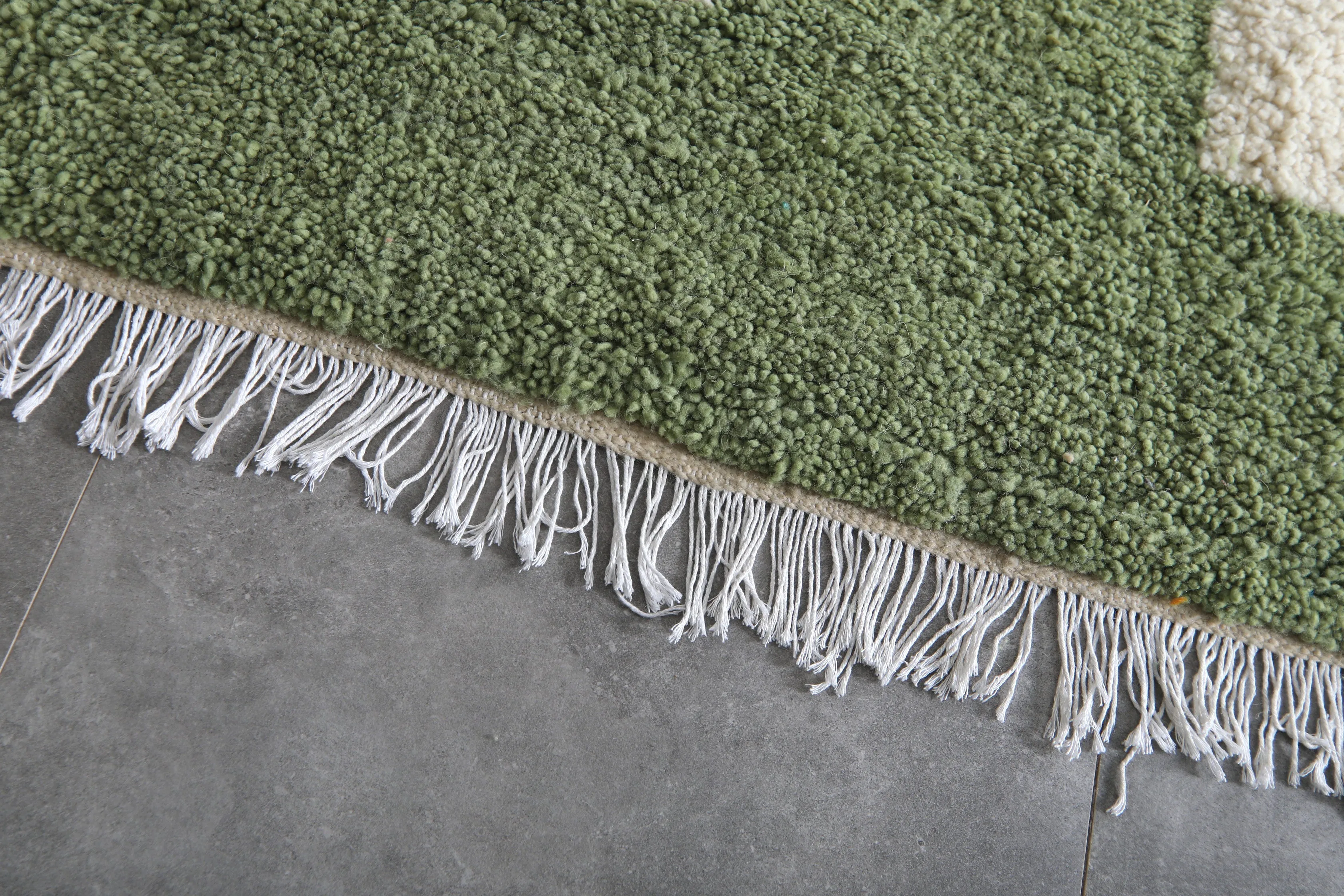 Custom Green Berber rug - Handmade Beniourain rug - Wool rug