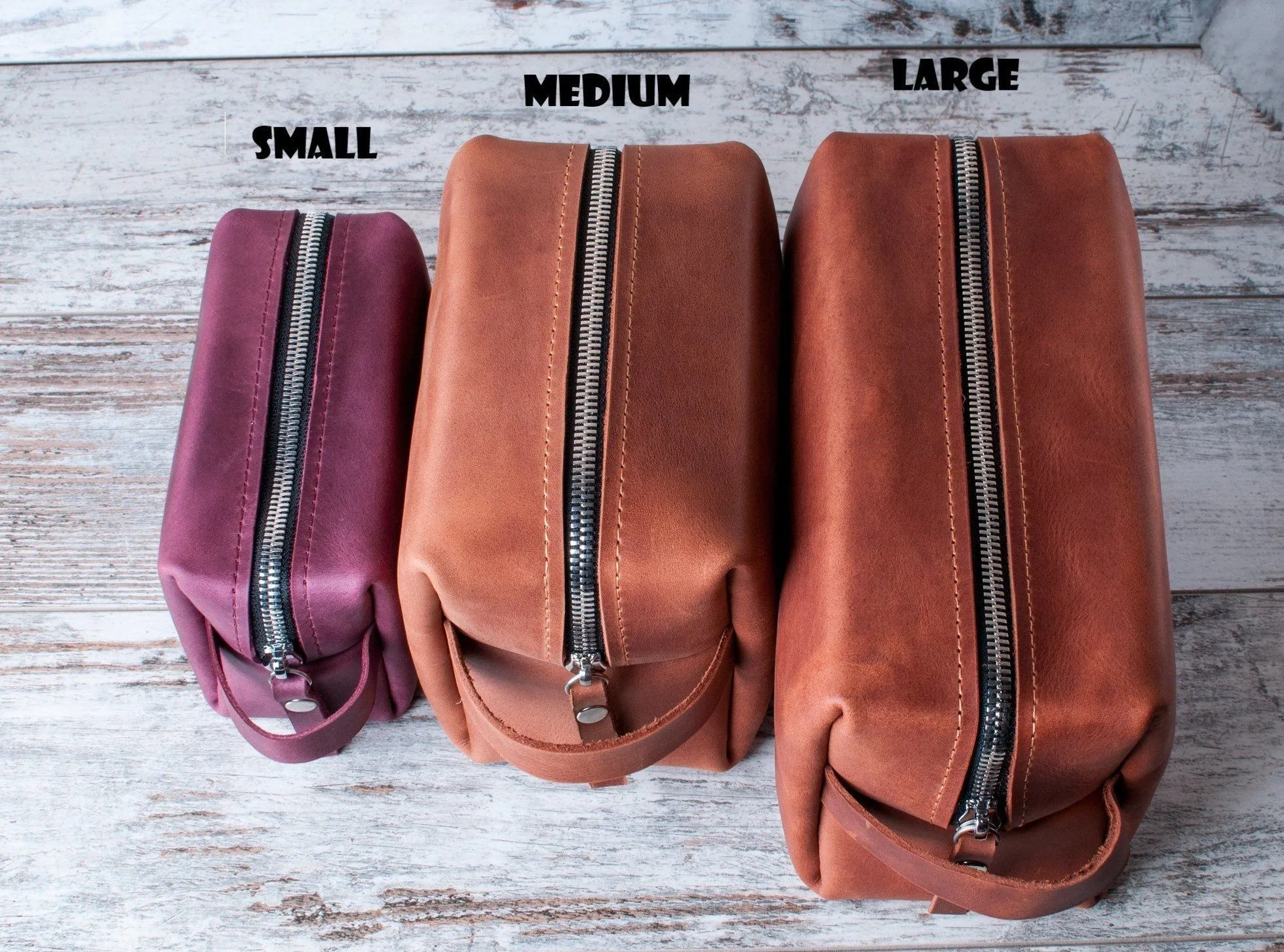 Customisable Handmade Genuine Leather Toiletry Bag
