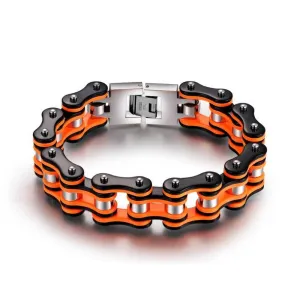 Cycolinks Punk Orange Mens Bike Chain Bracelet