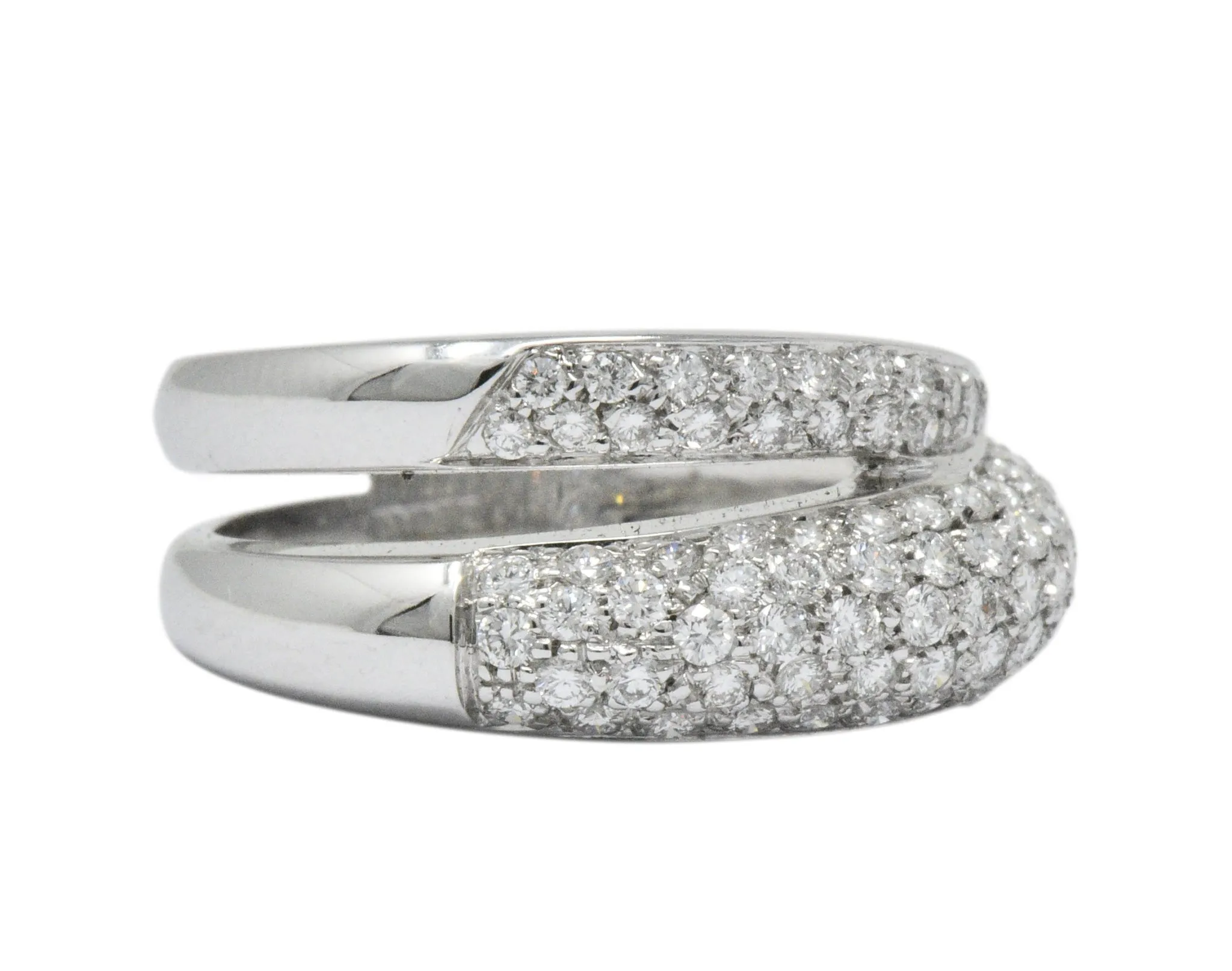 Damiani Contemporary 1.20 CTW Diamond 18 Karat White Gold Alternative Ring With Box