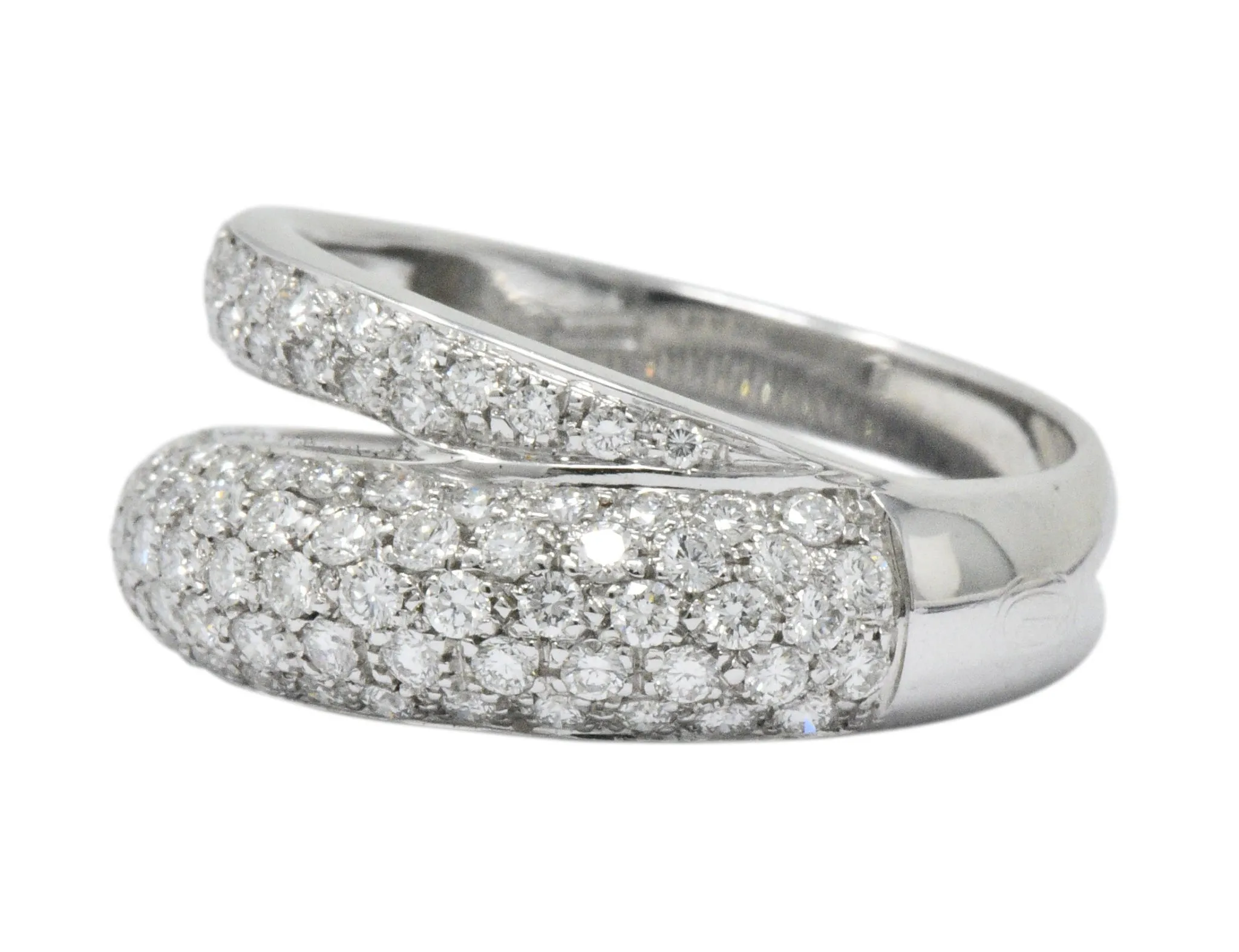 Damiani Contemporary 1.20 CTW Diamond 18 Karat White Gold Alternative Ring With Box