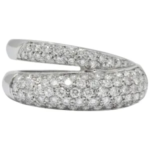 Damiani Contemporary 1.20 CTW Diamond 18 Karat White Gold Alternative Ring With Box