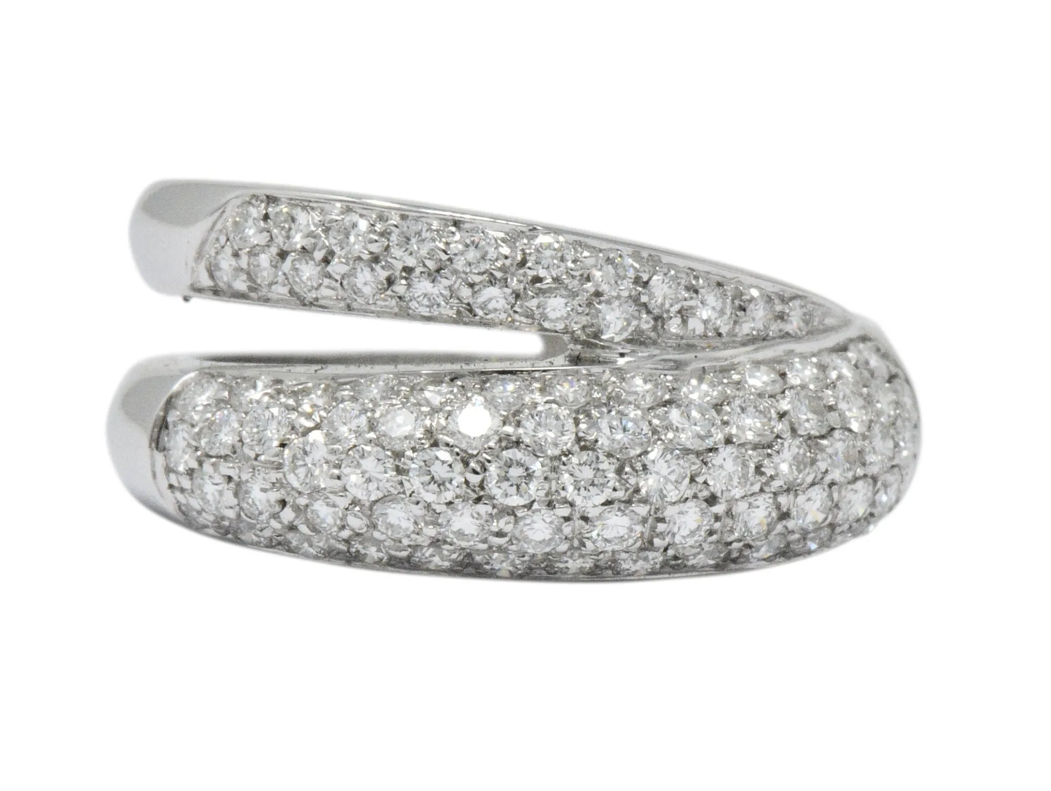 Damiani Contemporary 1.20 CTW Diamond 18 Karat White Gold Alternative Ring With Box