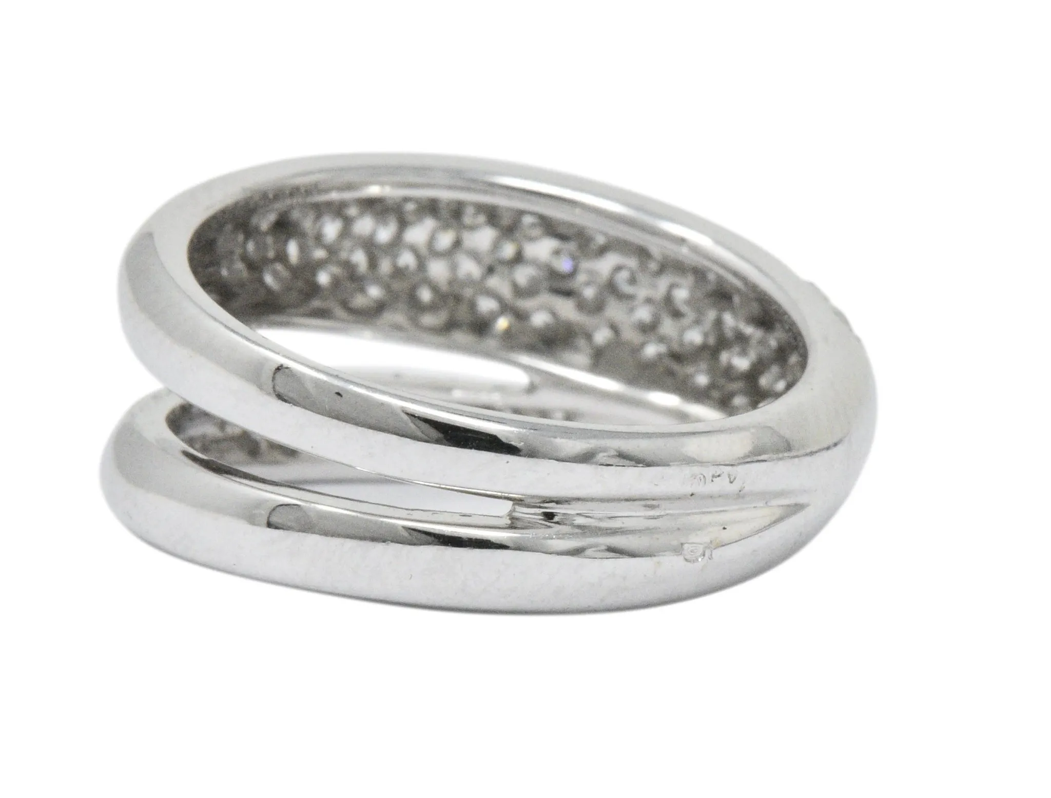Damiani Contemporary 1.20 CTW Diamond 18 Karat White Gold Alternative Ring With Box