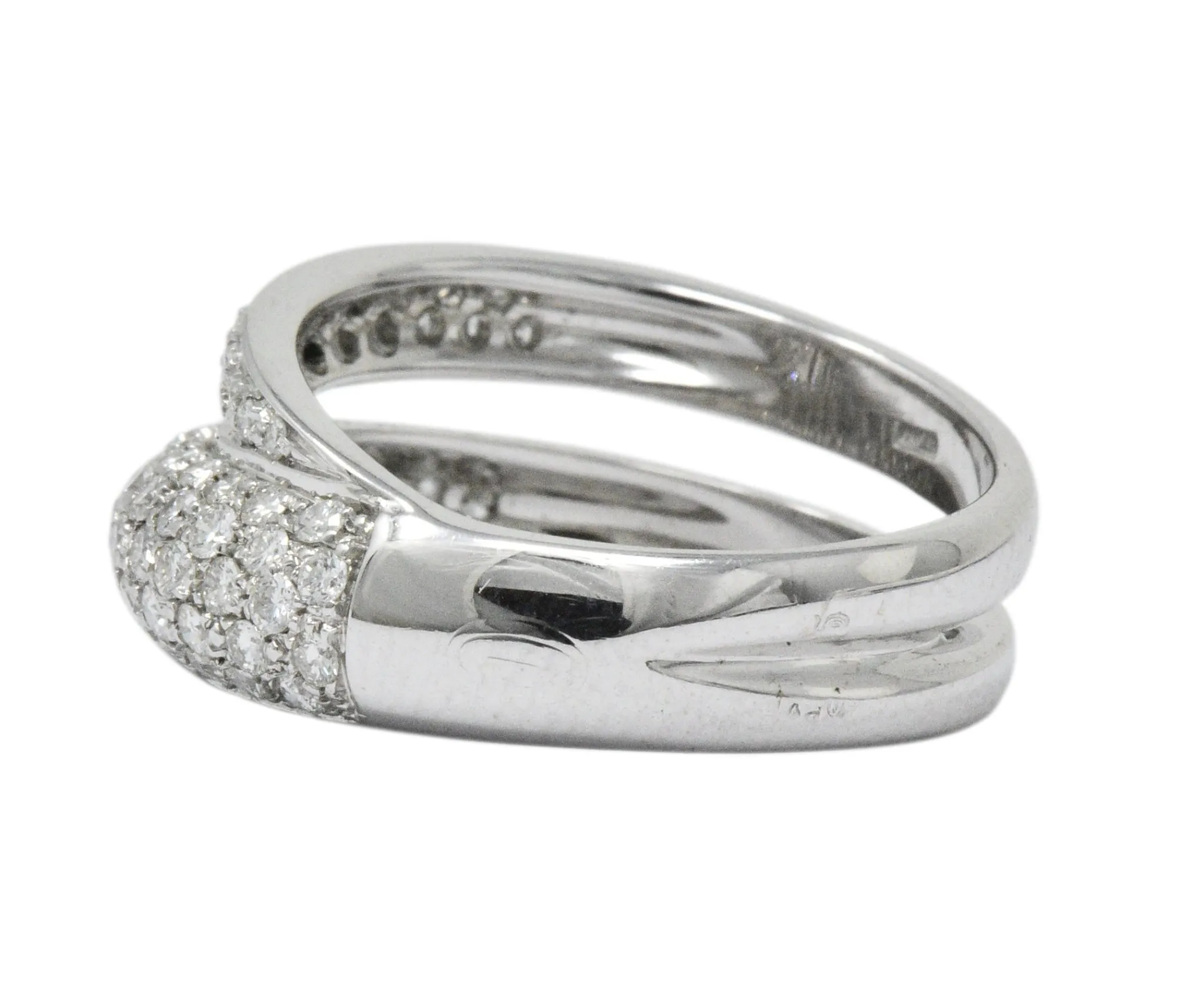 Damiani Contemporary 1.20 CTW Diamond 18 Karat White Gold Alternative Ring With Box