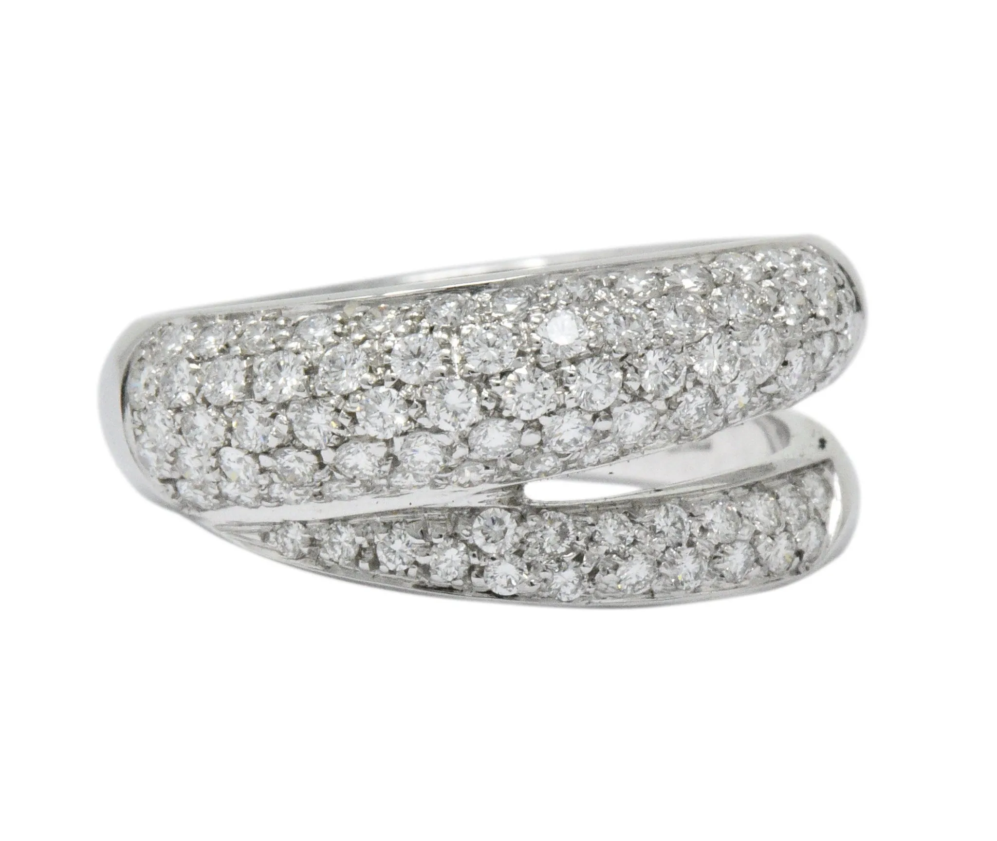 Damiani Contemporary 1.20 CTW Diamond 18 Karat White Gold Alternative Ring With Box