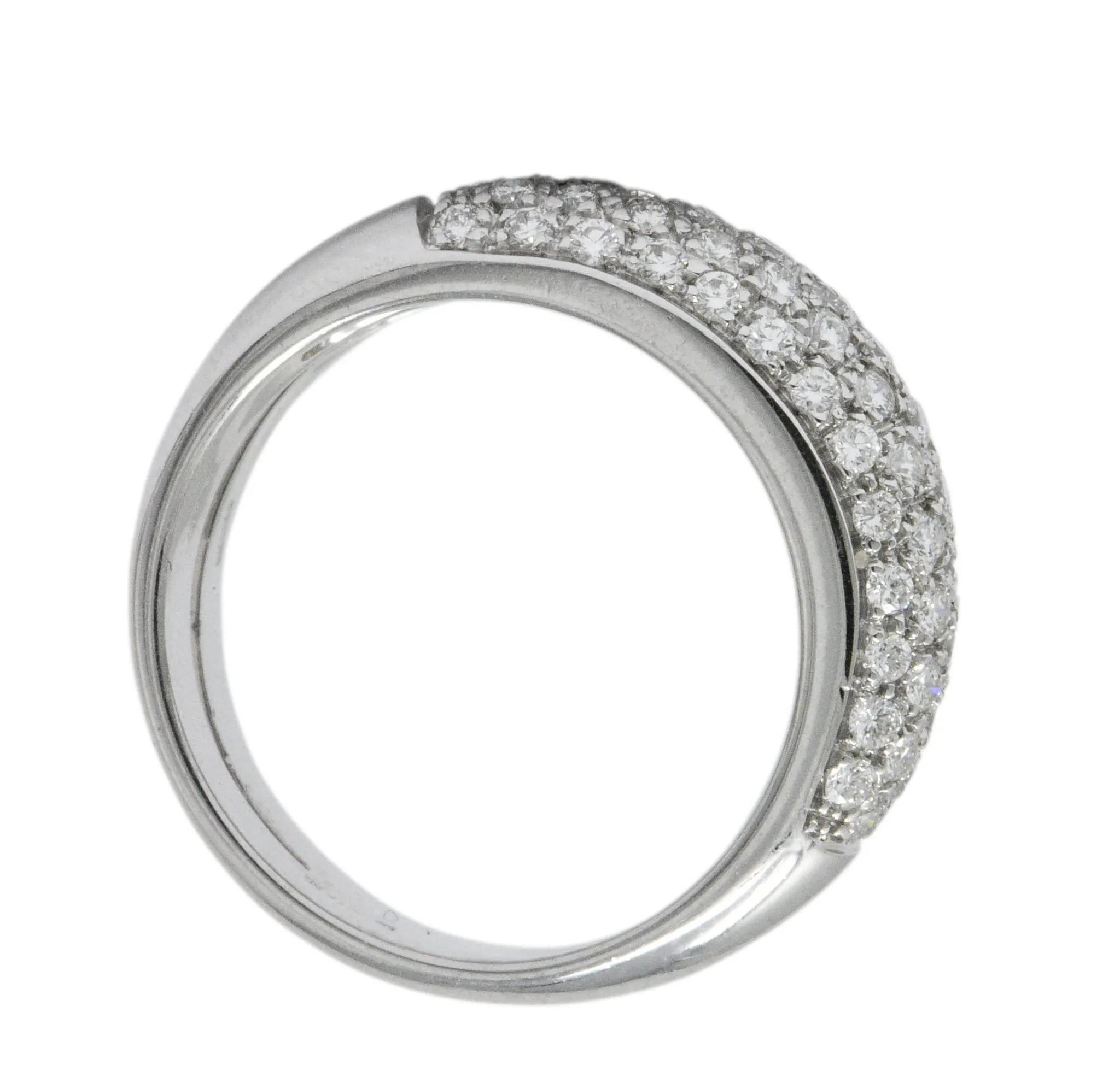 Damiani Contemporary 1.20 CTW Diamond 18 Karat White Gold Alternative Ring With Box