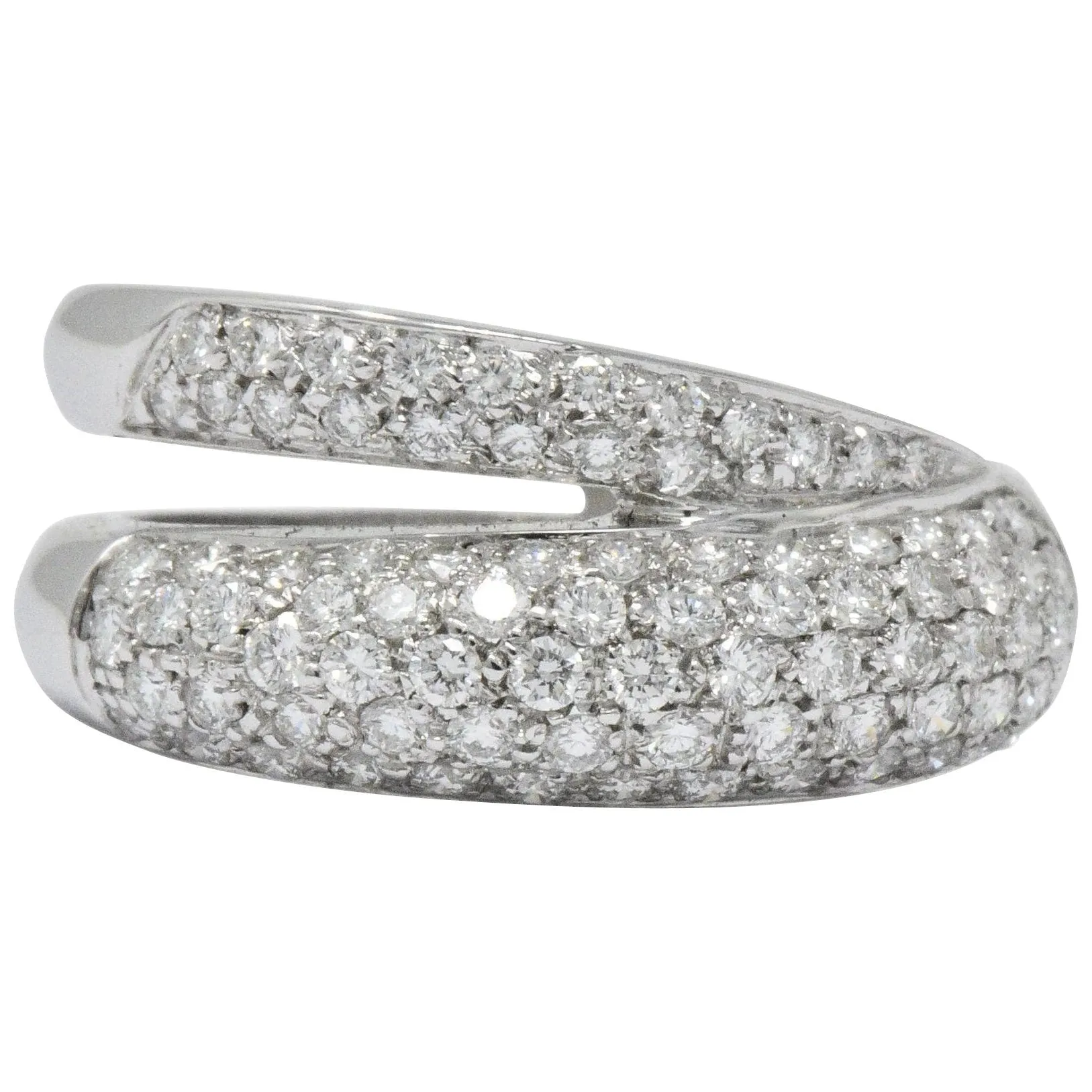 Damiani Contemporary 1.20 CTW Diamond 18 Karat White Gold Alternative Ring With Box