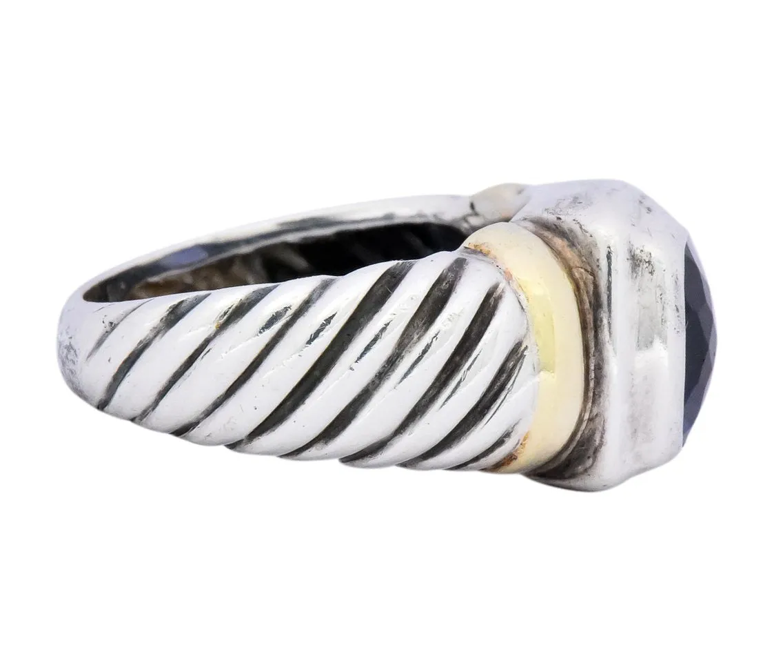 David Yurman Iolite Sterling Silver 14 Karat Gold Noblesse Ring
