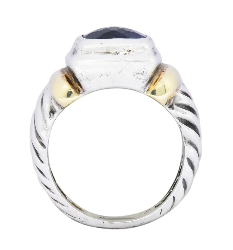 David Yurman Iolite Sterling Silver 14 Karat Gold Noblesse Ring