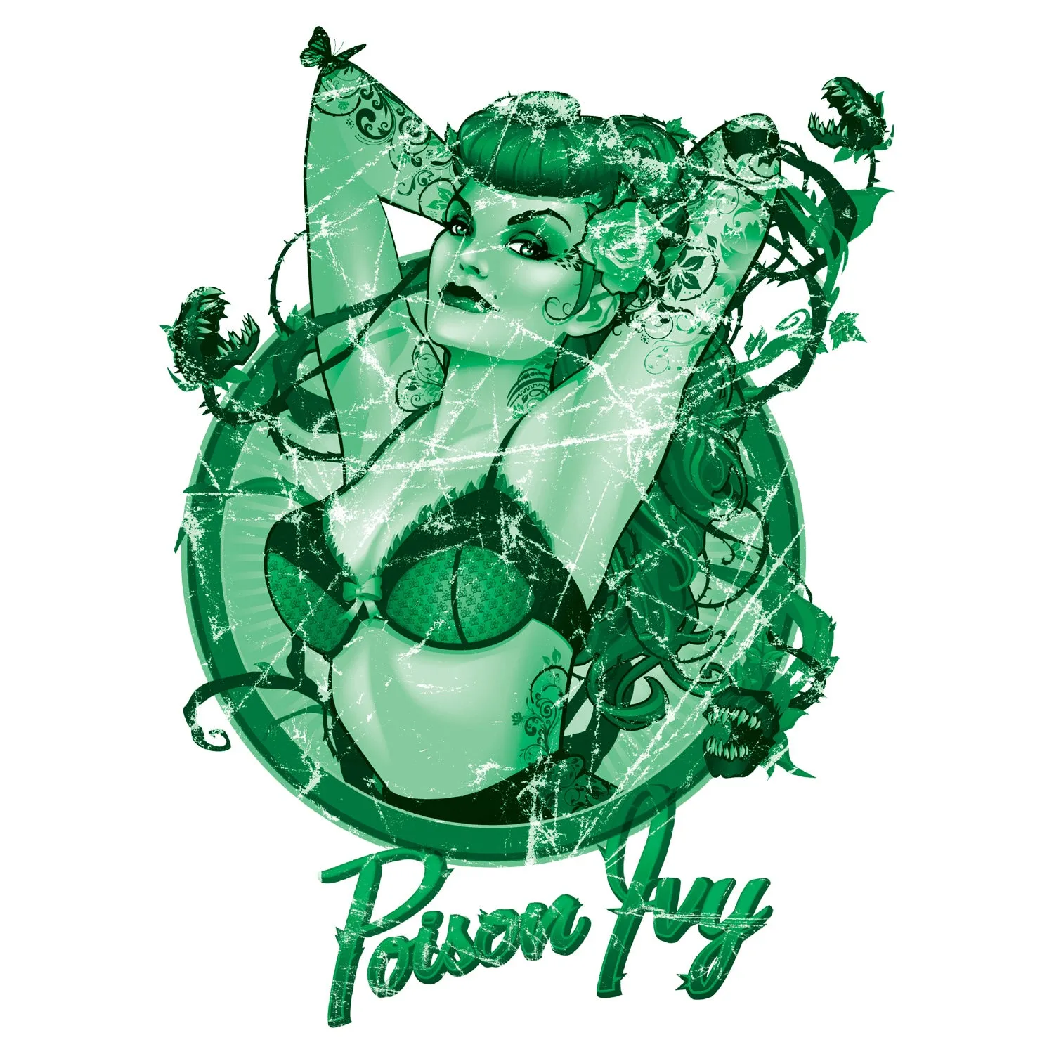 DC Comics Bombshells Poison Ivy Character Official Women's T-shirt (White)