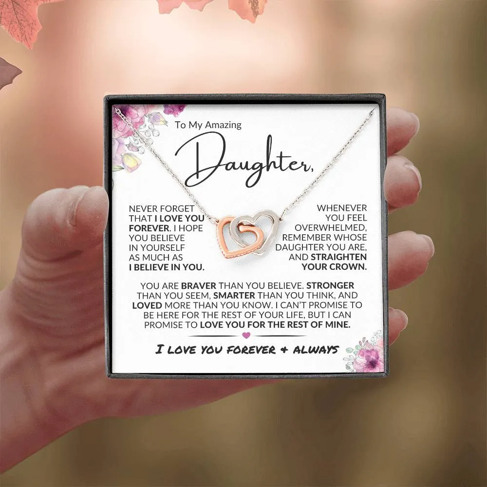 DELETE To My Daughter | Love You Forever | Interlocking Hearts Necklace