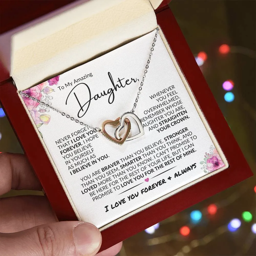 DELETE To My Daughter | Love You Forever | Interlocking Hearts Necklace