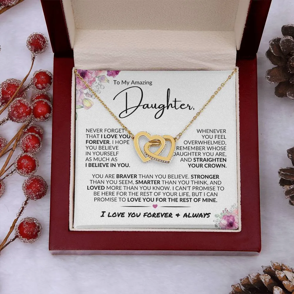 DELETE To My Daughter | Love You Forever | Interlocking Hearts Necklace