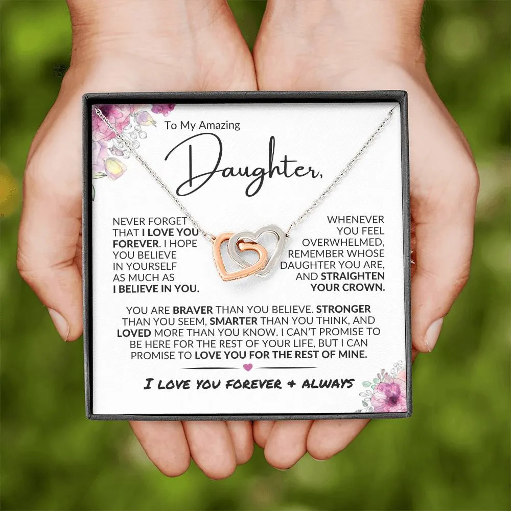 DELETE To My Daughter | Love You Forever | Interlocking Hearts Necklace