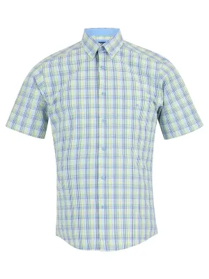 DG's Drifter Mens Short Sleeve Check Shirt 14607SS-32 Light Green
