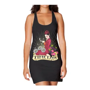 Doctor Who Rockabilly Missy Time Lady 01 Official Women's Long Tank Dress (Black)